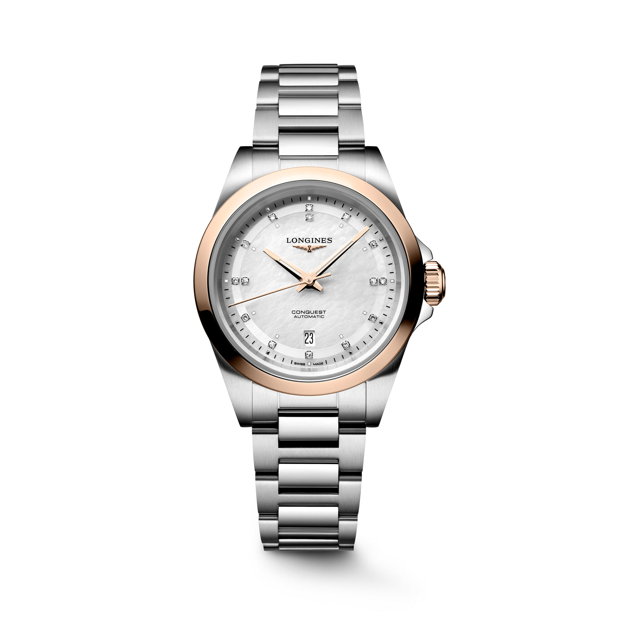 Longines Conquest Automatic 30 mm Stainless Steel and Rose Gold